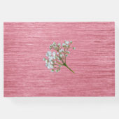 メタリックモダンピンクと白のバラ結婚ズ ゲストブック (裏面)