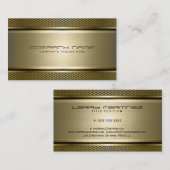 メタリックモダンフェイク金ゴールドブラシ仕上げアルミルック 名刺 (正面/裏面)