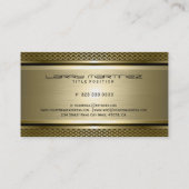 メタリックモダンフェイク金ゴールドブラシ仕上げアルミルック 名刺 (裏面)