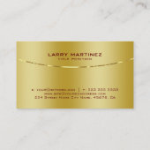 メタリックモダンフェイク金ゴールド背景 名刺 (裏面)