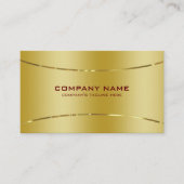 メタリックモダンフェイク金ゴールド背景 名刺 (正面)