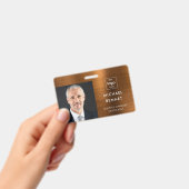 メタリックモダンブラウン会社の写真ID バッジ (手持ち)