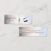 メタリックモダンブラシのストローク、まつげメイクアップ スキニー名刺 (正面/裏面)