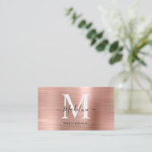 メタリックモダンブラシバラ金ゴールドモノグラム 名刺 (スタンド正面)