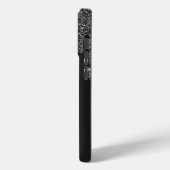 メタリックモダンブラックに黒い灰色のグリッターが滴下する Case-Mate iPhoneケース (裏面 / 左)