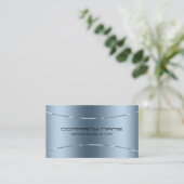 メタリックモダンブルーステンレス鋼ルック2 名刺 (スタンド正面)