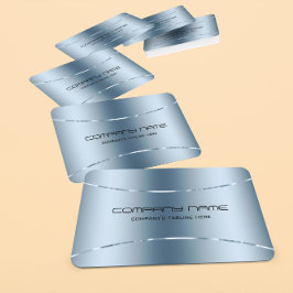 メタリックモダンブルーステンレス鋼ルック2 名刺