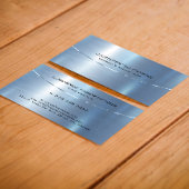 メタリックモダンブルーブラシ仕上げアルミルック 名刺
