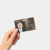 メタリックモダンブロンズブラウン会社の写真ID バッジ (手持ち)