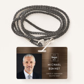 メタリックモダンブロンズブラウン会社の写真ID バッジ (正面ランヤード)