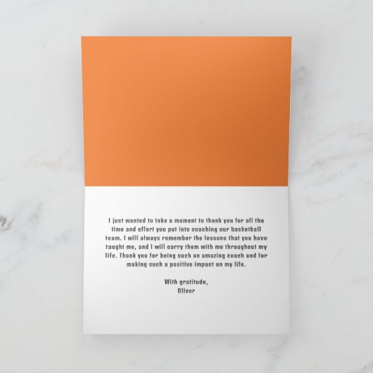 メタリックモダンボールありがとうコーチのカード サンキューカード (内部)