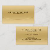 メタリックモダンライト金ゴールドテクスチャの背景 名刺 (正面/裏面)