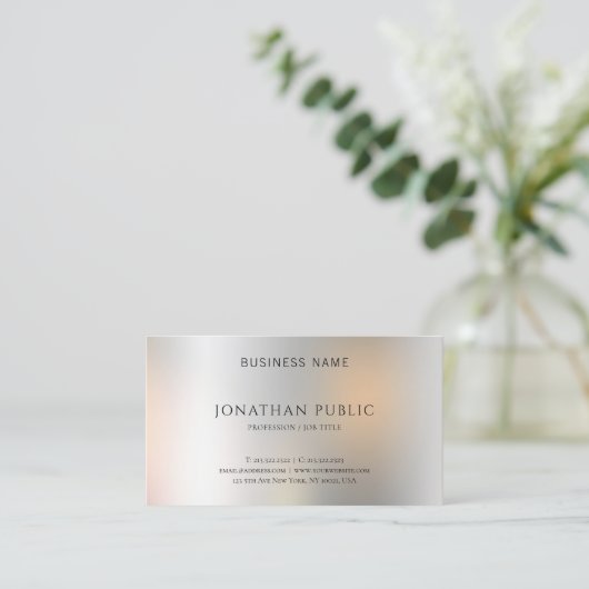 メタリックモダンルックエレガントシンプルテンプレート 名刺 (スタンド正面)