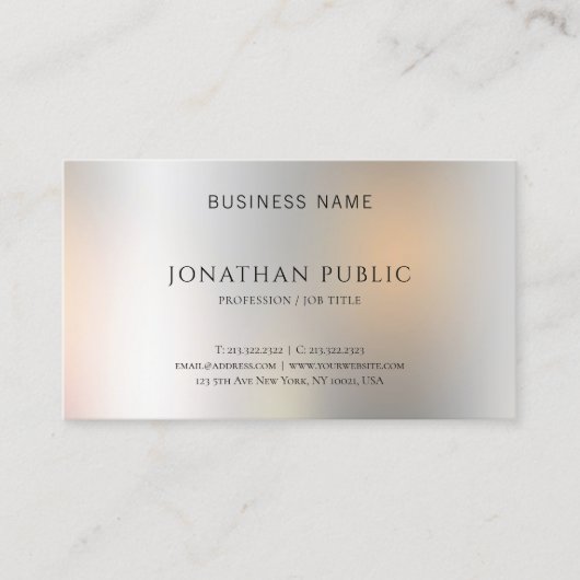 メタリックモダンルックエレガントシンプルテンプレート 名刺 (正面)