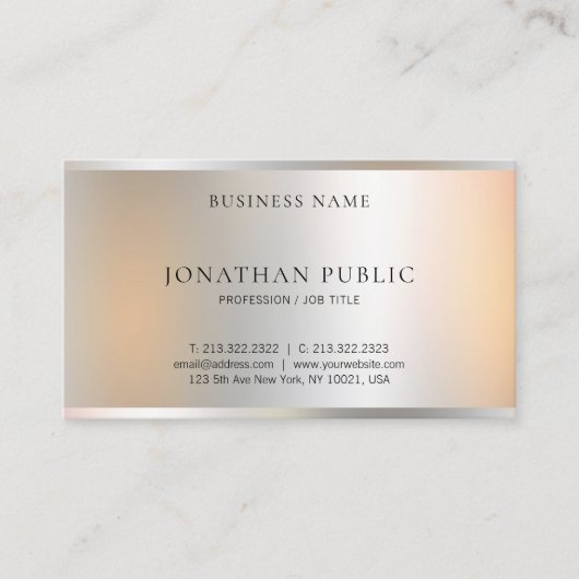 メタリックモダンルックミニマルデザインエレガント 名刺 (正面)