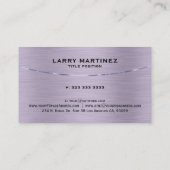 メタリックモダン紫ブラシ仕上げスチールの外観 名刺 (裏面)