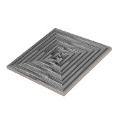 メタリックモダン迷路シルバースクウェア タイル (側面)