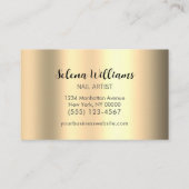 メタリックモダン金ゴールドスクリプト高度 名刺 (裏面)