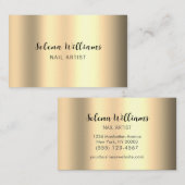 メタリックモダン金ゴールドスクリプト高度 名刺 (正面/裏面)