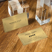 メタリックモダン金ゴールドテクスチャブラックタイポグラフィ 名刺