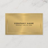メタリックモダン金ゴールドテクスチャブラックタイポグラフィ 名刺 (正面)