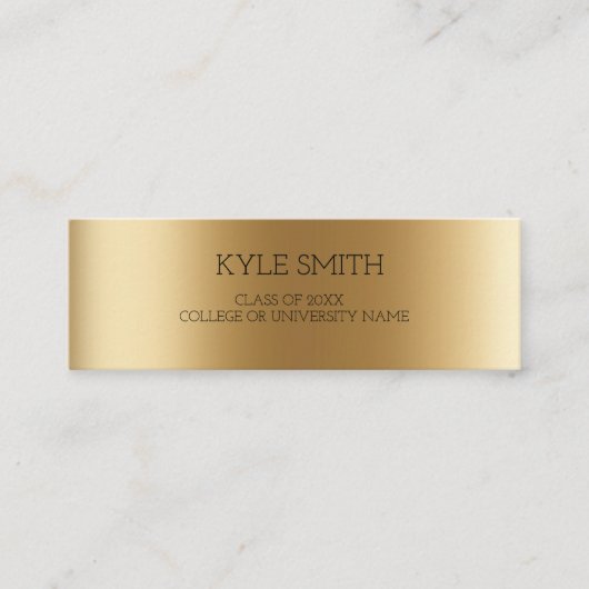 メタリックモダン金ゴールドプロファイルカード コーリングカード (正面)