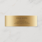 メタリックモダン金ゴールドプロファイルカード コーリングカード (裏面)