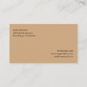 メタリックモダン金ゴールドベージュターコイズ 名刺 (裏面)