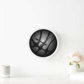 メタリックモダン銀ブラックバスケットボールボール ラウンド壁時計 (ホーム)