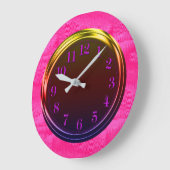 メタリックモダン、ネオンユニークグロー、 ラージ壁時計 (傾斜)