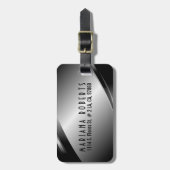 メタリックモノグレーブラシ仕上げアルミルック ラゲッジタグ (正面縦)