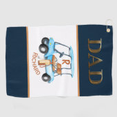 メタリックユニークルックパパゴルフカート名 ゴルフタオル (横)