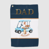 メタリックユニークルックパパゴルフカート名 ゴルフタオル (正面)