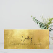 メタリックユニーク金ゴールドとブラック結婚ズ 招待状 (スタンド正面)