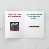 メタリックユーコンプリートMeパズルハート誕生日 カード (内部)