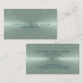 メタリックライトグリーンステンレス鋼の外観 名刺 (正面/裏面)