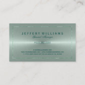 メタリックライトグリーンステンレス鋼の外観 名刺 (裏面)