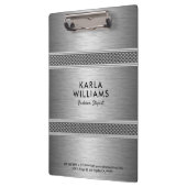 メタリックライトグレイモダン幾何学的デザイン クリップボード (左)