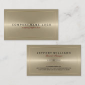 メタリックライト金ゴールドステンレス鋼の外観 名刺 (正面/裏面)