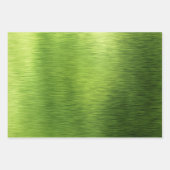 メタリックライムグリーンフォイル水玉模様クリスマス ラッピングペーパーシート (正面)