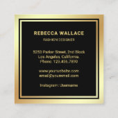 メタリックラウジャスブラフェイクック金箔クラウン スクエア名刺 (裏面)