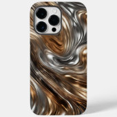 メタリックラグジュアリー: 抽象的なシルバー&ゴールド Case-Mate iPhoneケース (裏面)