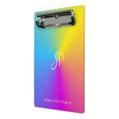 メタリックルックカラフルテンプレートモダンモノグラム ミニクリップボード (アングル2)