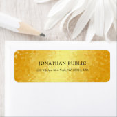 メタリックルックフェイク金ゴールドハートエレガントテンプレート ラベル (インサイチュ)