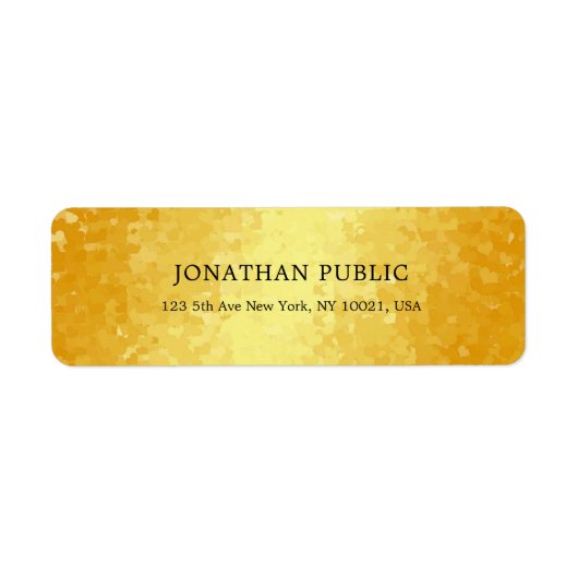 メタリックルックフェイク金ゴールドハートエレガントテンプレート ラベル (正面)