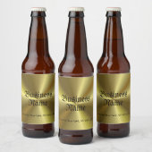 メタリックルックフェイク金ゴールド旧スタイル手書き ビールラベル (ボトル)