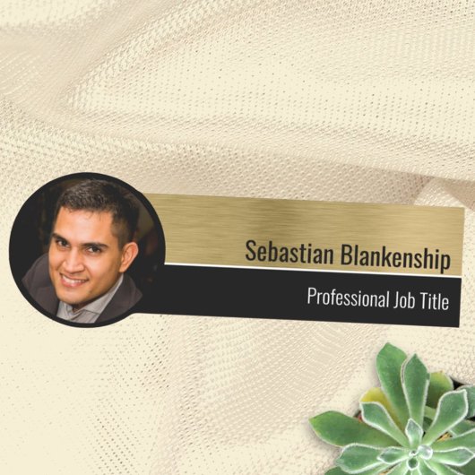 メタリックルックプロフェッショナルカスタム金ゴールド写真 名札