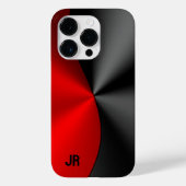 メタリックレッドおよびブラックジオメトリックデザイン Case-Mate iPhoneケース (裏面)