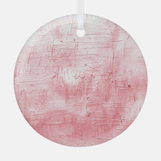 メタリックレッドのキャンバス:ブラシストロークのエレガンス。 ガラスオーナメント (正面)