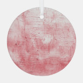 メタリックレッドのキャンバス:ブラシストロークのエレガンス。 ガラスオーナメント (裏面)